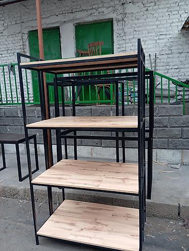 Стеллажи: Металлический стеллаж в современном стиле лофт - Конструкция: прочная — 7