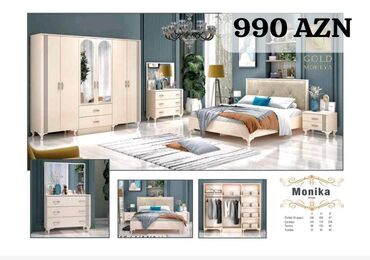 Yataq otağı dəstləri: İkinəfərlik çarpayı, Dolab, Termo, 2 tumba, Azərbaycan, Yeni — 6