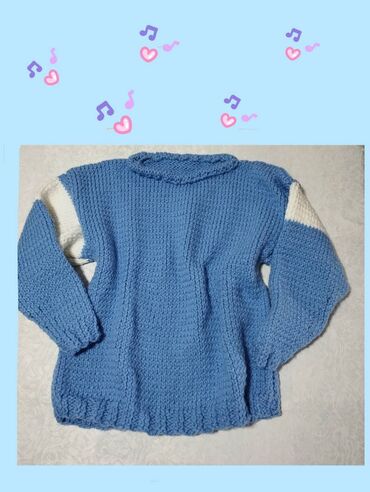 Džemperi, kardigani: Džemper novi ručno pleteni vel XL. Obim grudi 110 cm, obim ramena 114 — 1