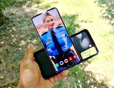 Redmi: Samsung Galaxy S21 Plus 5G, Б/у, 256 ГБ, цвет - Серый, 2 SIM, eSIM