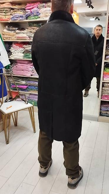 Дубленки: Мужская дублёнка из натуральной овчины - Цвет: глубокий чёрный. - — 4
