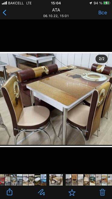 Divan və masa dəstləri: 🇹🇷Türk istehsalı Möhtəşəm ✨✨ Kuxna üçün stol stul dəsti 2 stul 1 — 3