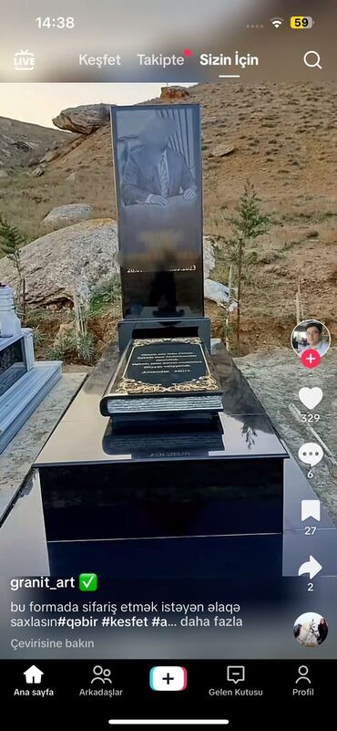 Başqa xidmətlər: Mərmər qranit məzar daşı abidələrin sifarişi çatdırılması — 9