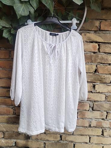zara majice ženske: Yesta bluza, bela, model sa vezivanjem na dekolteu i sitnom — 2