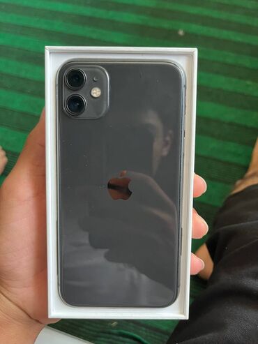 компьютер лос цена: IPhone 11, Колдонулган, 64 ГБ, Кара, Коргоочу айнек, Каптама, Куту, 75 %