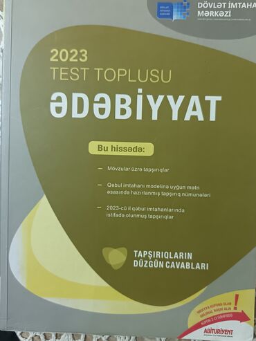 Testlər: Məhsul: 2023 Test Toplusu – Ədəbiyyat (DİM) Kitab alındığı kimi qalıb