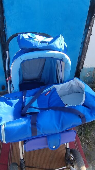 Коляски: Коляска, цвет - Голубой, Б/у — 8