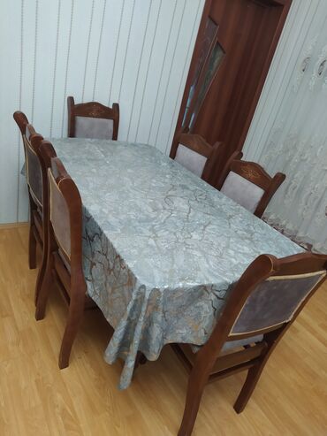Комнатные растения: Для гостиной, Нераскладной, Прямоугольный стол, 6 стульев