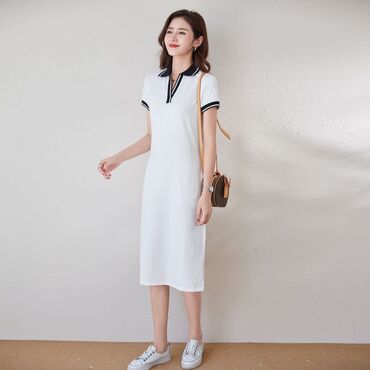 белые платье: Повседневное платье, Китай, Лето, Трикотаж, Прямое, S (EU 36)