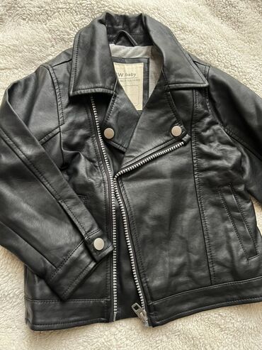 toxunma jaket modelleri: Uşaq üçün qara dəri görünümlü biker gödəkçə - Brend: ZW baby