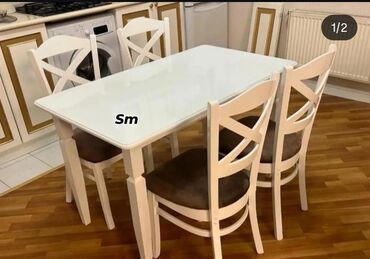 Masa və oturacaq dəstləri: *Sifarişlə hazırlanır* 2/3 gün ərzində ✔️Kuxna üçün stol stul — 7