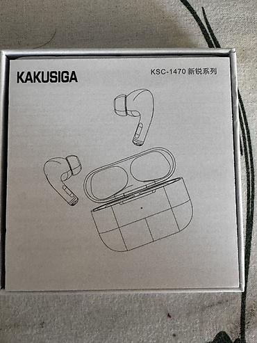 bluetooth qulağlığ: Tezedi hec istifade olunmuyub Simsiz qulaqcıq – ağ rəng, şarj qabı ilə — 5