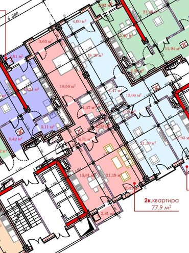 кв дом: 2 комнаты, 78 м², Элитка, 10 этаж, ПСО (под самоотделку)