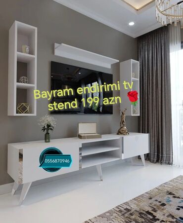 televizor altligi dizayn: Yeni, Düz TV altlığı, Polkalı, Laminat, Azərbaycan
