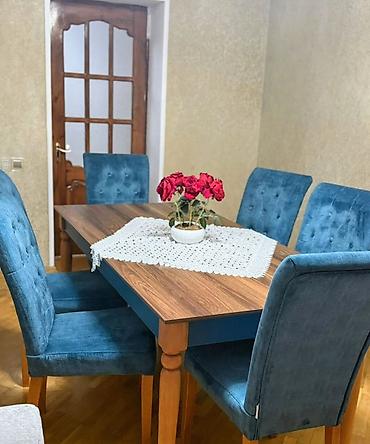 Yemək otağı dəsti – 1 masa + 4 stul - Masa: dikdörtqan forma, təbii lalafo.az -da Yemək otağı dəsti – 1 masa + 4 stul - Masa: dikdörtqan forma, təbii