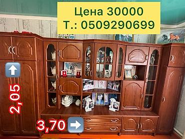 детская мебель 3 в 1: Стенка-гостиная из ЛДСП под тёмный орех, классический фасад с фигурной — 1