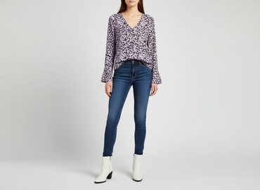 liliowa bluzki: Gina Tricot, Bluzka damska, rozmiar L