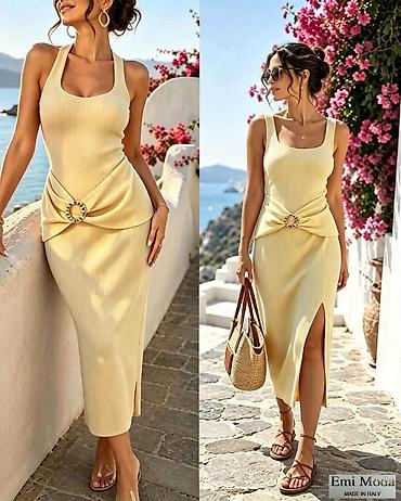 baletanke devojcice: Ribana midi haljina Emi Moda – Made in Italy - Elegantna, pripijena — 1
