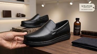 evalar vitamin c: SERAPHIN Shoemakers – The Marsay Loafer - Klasik dizaynlı qara dəri — 1