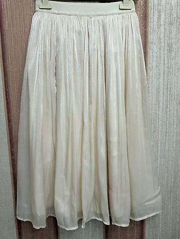 Şifon midi ətək – krem rəngdə - Model: büzməli, çoxqatlı şifon - lalafo.az -da Şifon midi ətək – krem rəngdə - Model: büzməli, çoxqatlı şifon -