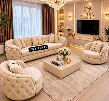 Zehra Mebel – lüks qonaq otağı dəsti - Tərkib: 1 böyük divan + 2 ədəd