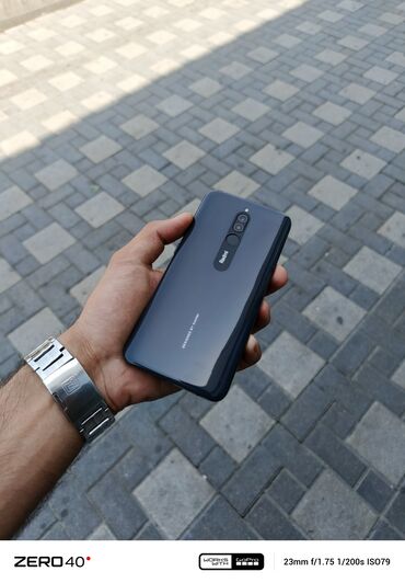 islenmis telfonlar: Redmi 8, 64 GB, rəng - Boz, Düyməli, Barmaq izi, Face ID