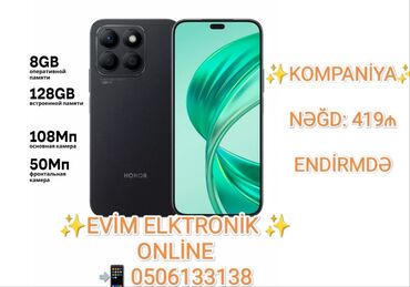 divar kağızları telefon üçün: Honor X8b, 128 GB, rəng - Göy, Zəmanət, Sensor, Barmaq izi
