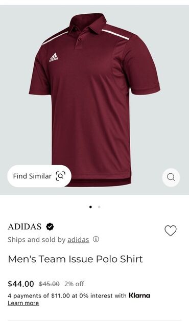 Kostyumlar: Polo köynək, Adidas, L (EU 40)