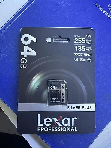 Elektronika: Lexar Professional Silver Plus SDXC UHS‑I yaddaş kartı – 64 GB - — 1