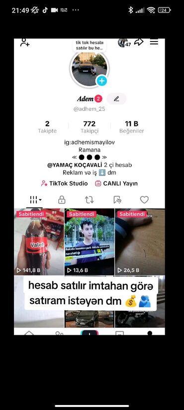 Ложки: Səhifə satılır adı adhem_25 yeni səhifədi imtahana görə satıram tecılı