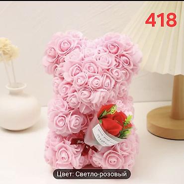 Цветы и букеты: Плюшевый медвежонок из роз — декоративная композиция в виде медведя — 8