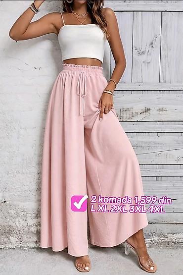 Pantalone: Ženske široke pantalone sa visokim strukom - Kroj: veoma široke — 5