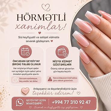 Başqa xidmətlər: Salam xanımlar 🌸 Əllərinizin gözəlliyi üçün səliqəli və zərif -da lalafo.az — 4 Başqa xidmətlər: Salam xanımlar 🌸 Əllərinizin gözəlliyi üçün səliqəli və zərif — 4