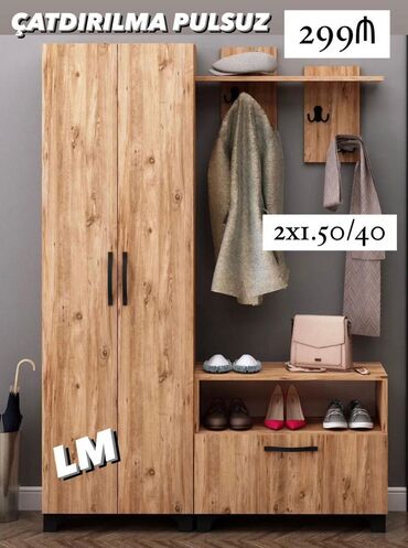 metbex şkafi: Распашной, 2 двери Прямой шкаф, Шкаф в прихожей