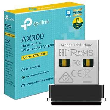 Modemlər və şəbəkə avadanlıqları: TP-Link Archer TX1U Nano AX300 Nano Wi‑Fi 6 USB Adapter - Wi‑Fi 6 — 1