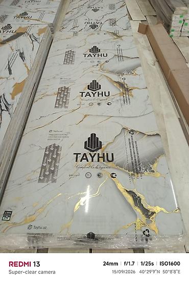 pla filament: Dekorativ divar panellər. ölçü 2,80*1,20 Şəkillərdə müxtəlif mərmər — 9