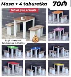 Masa və oturacaq dəstləri: Yeni, 4 stul