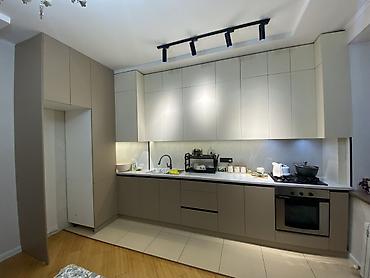 silver kitchen: Кухонный гарнитур современного дизайна, линейная планировка. - — 6