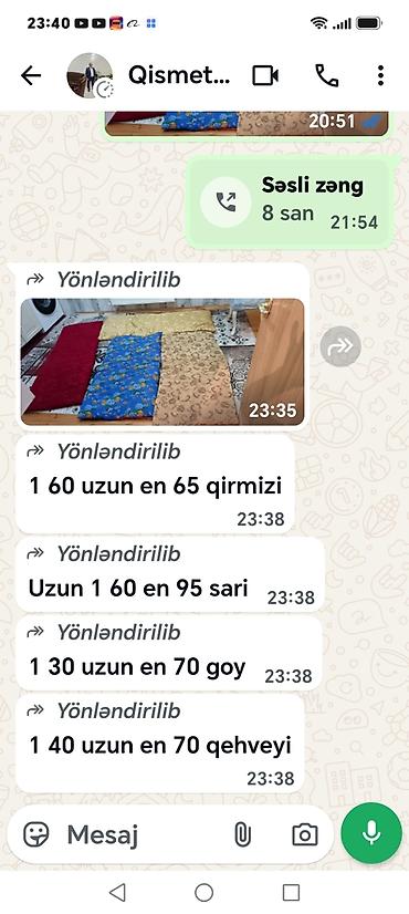 baki kart elaqe: Taxt döşəyi 20 Manat. Taxt yorqan 15 manat yun. Balaca disklər ədədi 6 — 1