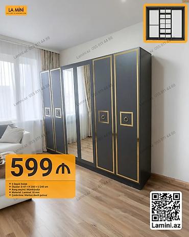 Ev və bağ: 6 qapılı dolab - Ölçülər: D 47 × H 200 × U 240 sm - Rəng seçimi — 1