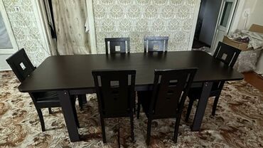 Sifarişlə çarpayılar: Qonaq otağı üçün, İşlənmiş, 6 stul