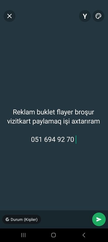 Другие специальности: Reklam buklet flayer broşur vizitkart paylamaq işi axtarıram