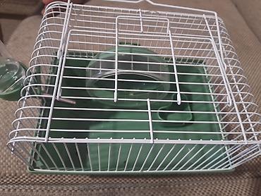 Зоотовары: Kiçik heyvan qəfəsi – hamster/siçan üçün - Material: ağ rəngli metal — 1