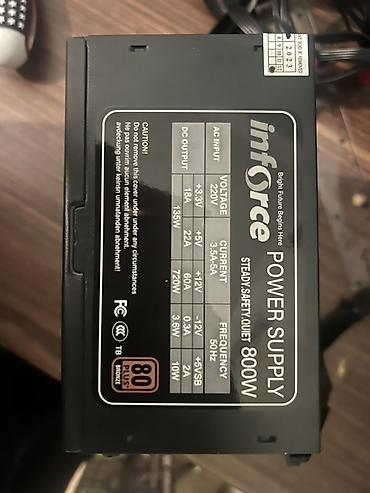 printe: Qida Bloku: Inforce Power Supply (PSU) – 800W, 80 Plus Bronze — 1