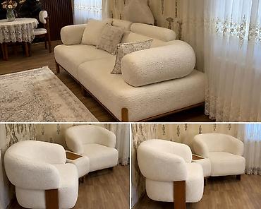 divan olcusu: Məhsul: Qonaq otağı üçün yumşaq dəst – 3 nəfərlik divan + 2 ədəd — 1