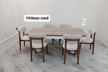 stol stul kreditle: Qonaq otağı üçün, Yeni, Dördbucaq masa, 6 stul — 1