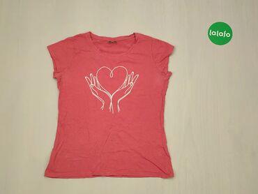 Koszulki: Koszulka L (EU 40), wzór - Print, kolor - Różowy