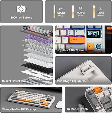 hot: Клавиатура, Механическая, Bluetooth, Проводное подключение, Размер: 75% — 10
