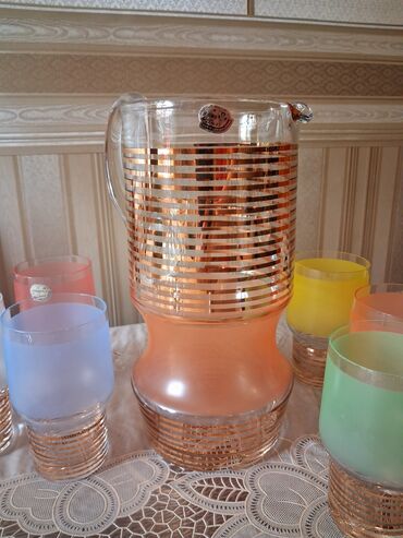 Посуда: Набор для воды, сока, пунша. Чехословакия, Богемия. Не пользованый, в — 3