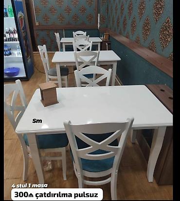 Ev və bağ: Mətbəx üçün, Yeni, Açılmayan, Dördbucaq masa, 4 stul — 3